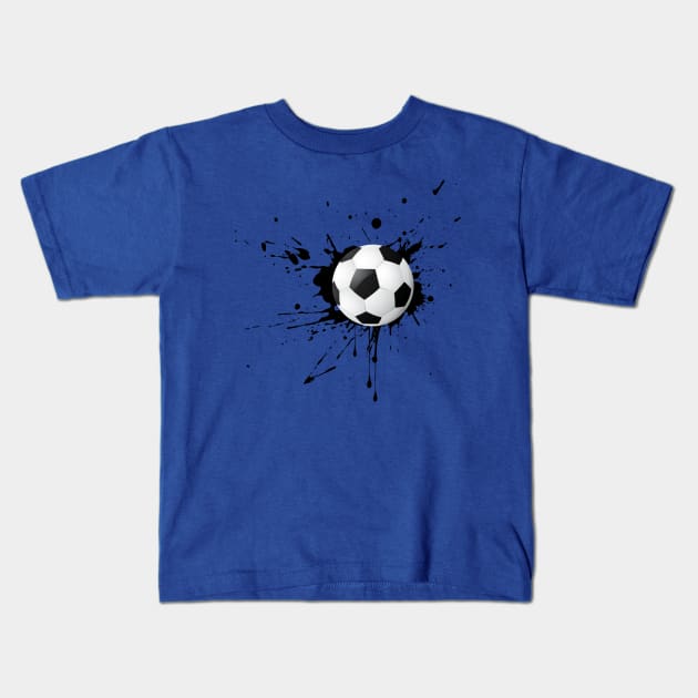 Soccer Paint Splash Kids T-Shirt by letnothingstopyou